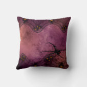 ヴィンテージレースパープルハロウィーンブラックウィドウィドスパイダー クッション (裏面)