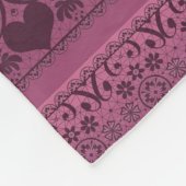 ヴィンテージレースピンクブラウンオープニング フリースブランケット (角)