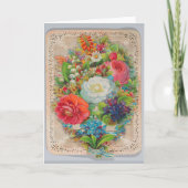 ヴィンテージレースフラワーズバレンタインデー シーズンカード (正面)