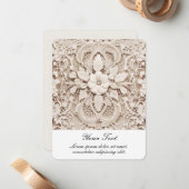 ヴィンテージレースフラワーフラット ノートカード (正面/裏面インサイチュ)