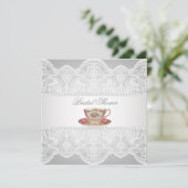 ヴィンテージレースブライダルシャワーティーパーティの招待状 招待状 (スタンド正面)