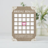 ヴィンテージレースブライダルシャワーBurlapビンゴカード (スタンド正面)