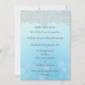 ヴィンテージレースブルーアクアエレガントな結婚式 招待状 (正面)