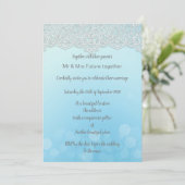 ヴィンテージレースブルーアクアエレガントな結婚式 招待状 (スタンド正面)