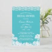 ヴィンテージレースベビーズブレスターコイズブライダルシャワー 招待状 (スタンド正面)