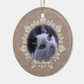 ヴィンテージレースペットキャットメモリアルオーナメント セラミックオーナメント (左)