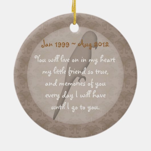 ヴィンテージレースペットバードメモリアルオーナメント セラミックオーナメント (裏面)