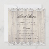 ヴィンテージレースボウ&ウッド素朴ブライダルシャワー 招待状 (裏面)