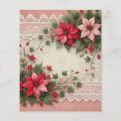 ヴィンテージレースポインセティアフレームスクラップブック紙 (裏面)