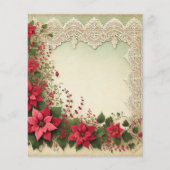 ヴィンテージレースポインセティアフレームスクラップブック紙 (正面)