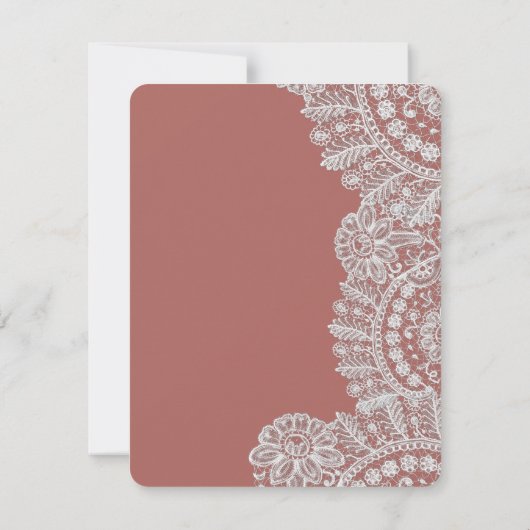 ヴィンテージレースマルサラまたは任意の結婚色 招待状 (裏面)
