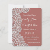 ヴィンテージレースマルサラまたは任意の結婚色 招待状 (正面)