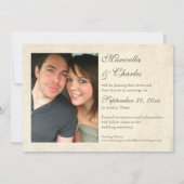 ヴィンテージレースモダンティーステンドアジサイnバラ セーブザデート (裏面)