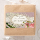 ヴィンテージレースモダンティーステンドアジサイnバラ ラベル (インサイチュ)