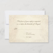 ヴィンテージレースモダンティーステンドアジサイnバラ 出欠カード (裏面)