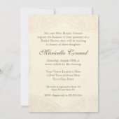 ヴィンテージレースモダンティーステンドアジサイnバラ 招待状 (裏面)