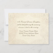 ヴィンテージレースモダンティーステンドアジサイnバラ 招待状 (裏面)