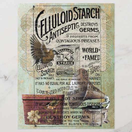 ヴィンテージレースラベル蓄音機ハットボックスヴィンテージAd (正面)