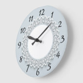 ヴィンテージレースラージライトブルーグレー時計 ラージ壁時計 (傾斜)