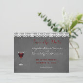 ヴィンテージレースワイナリーウェディング日付を保存 招待状 (スタンド正面)