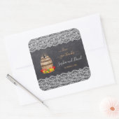 ヴィンテージレースワイナリーチョークサンクスギビング結婚ズ スクエアシール (封筒)