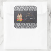 ヴィンテージレースワイナリーチョークサンクスギビング結婚ズ スクエアシール (バッグ)