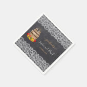 ヴィンテージレースワイナリーチョークサンクスギビング結婚ズ スタンダードカクテルナプキン (角)