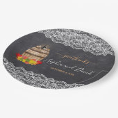 ヴィンテージレースワイナリーチョークサンクスギビング結婚ズ ペーパープレート (アングル)