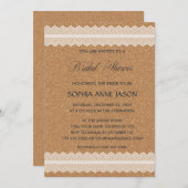 ヴィンテージレースワインコルクブライダルシャワー招待 招待状 (正面/裏面)