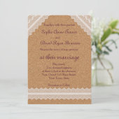 ヴィンテージレースワインコルク結婚式招待状 招待状 (スタンド正面)