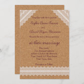 ヴィンテージレースワインコルク結婚式招待状 招待状 (正面/裏面)