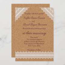 ヴィンテージレースワインコルク結婚式招待状