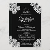 ヴィンテージレース写真の卒業 招待状 (正面/裏面)