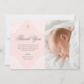 ヴィンテージレース写真バプテスマありがとう ノートカード (正面)