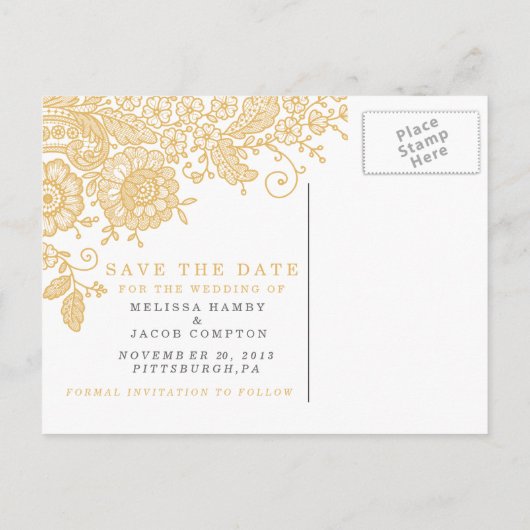 ヴィンテージレース写真ポストカードを保存 案内ポストカード (裏面)