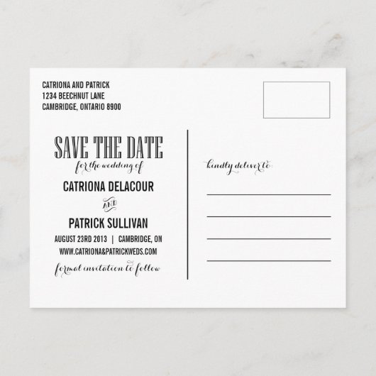 ヴィンテージレース写真日付はがきを保存 案内ポストカード (裏面)