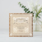 ヴィンテージレース印刷ブライダルシャワー招待状 招待状 (スタンド正面)