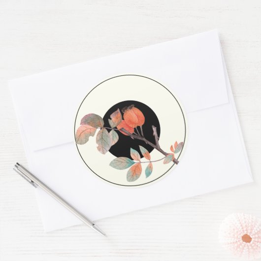 ヴィンテージレース及び真珠のフローラのステッ結婚カー ラウンドシール (封筒)