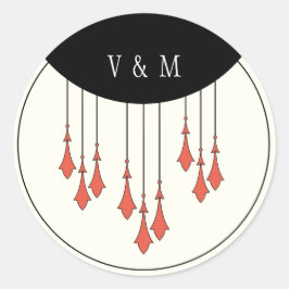 ヴィンテージレース及び真珠のフローラのステッ結婚カー ラウンドシール