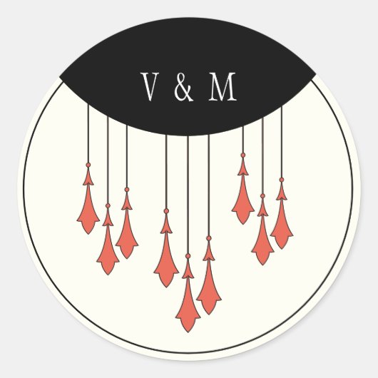 ヴィンテージレース及び真珠のフローラのステッ結婚カー ラウンドシール (正面)