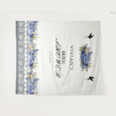 ヴィンテージレース及び真珠フローラブライダルシャワー タペストリー (正面(横))