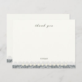 ヴィンテージレース及び真珠結婚フローラ空白の サンキューカード