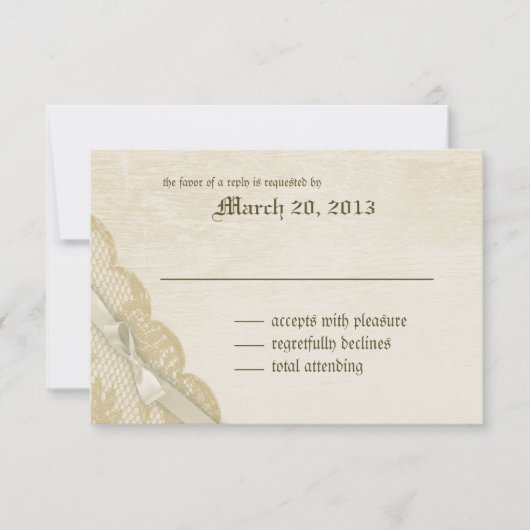 ヴィンテージレース及び結婚弓の反応 出欠カード (正面)