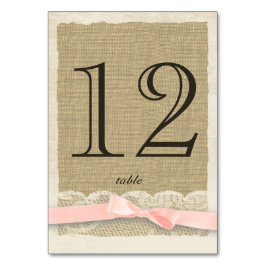 ヴィンテージレース及び赤面ボウテーブル番号カード テーブルナンバー