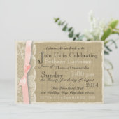 ヴィンテージレース及び赤面ボウブライダルシャワー 招待状 (スタンド正面)