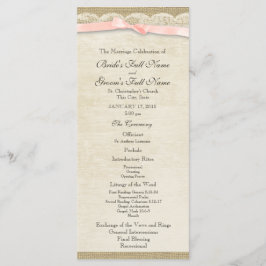 ヴィンテージレース及び赤面ボウ結婚式 プログラム