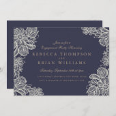 ヴィンテージレース婚約パーティ 招待状 (正面/裏面)