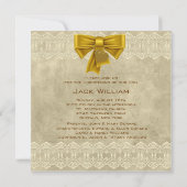 ヴィンテージレース男の赤ちゃんフォトバプテスマ《キリスト教》洗礼式や命名式 招待状 (裏面)