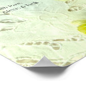 ヴィンテージレース白ライラック記号 ポスター (角)