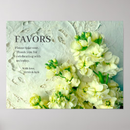 ヴィンテージレース白ライラック記号 ポスター